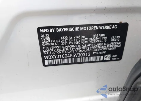 2023 BMW X2 xDrive28I from USA, damaged, VIN WBXYJ1C04P5V30313